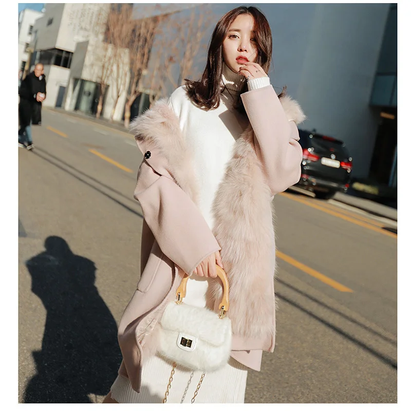 Design Winter Woolen Coat Women Korean long Faux Fur Female Patchwork Jacket Long Hooded Warm Fake Fur coat Autumn outwear
Design Winter Woolen Coat Women Korean long Faux Fur Female Patchwork Jacket Long Hooded Warm Fake Fur coat Autumn outwear
