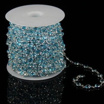 5Meters,Faceted Clear Blue Glass Chain,Silver Plated Connectors Links Bracelet Necklace,6mm
5Meters,Faceted Clear Blue Glass Chain,Silver Plated Connectors Links Bracelet Necklace,6mm