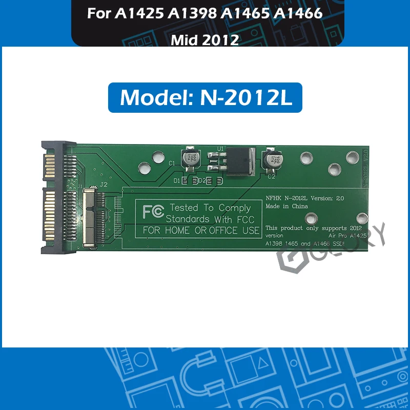 3.5'' SATA SSD adapter card N-2012L for MacBook Pro Retina 13" 15" A1425 A1398 Air 11" 13" A1465 A1466 2012
3.5'' SATA SSD adapter card N-2012L for MacBook Pro Retina 13" 15" A1425 A1398 Air 11" 13" A1465 A1466 2012