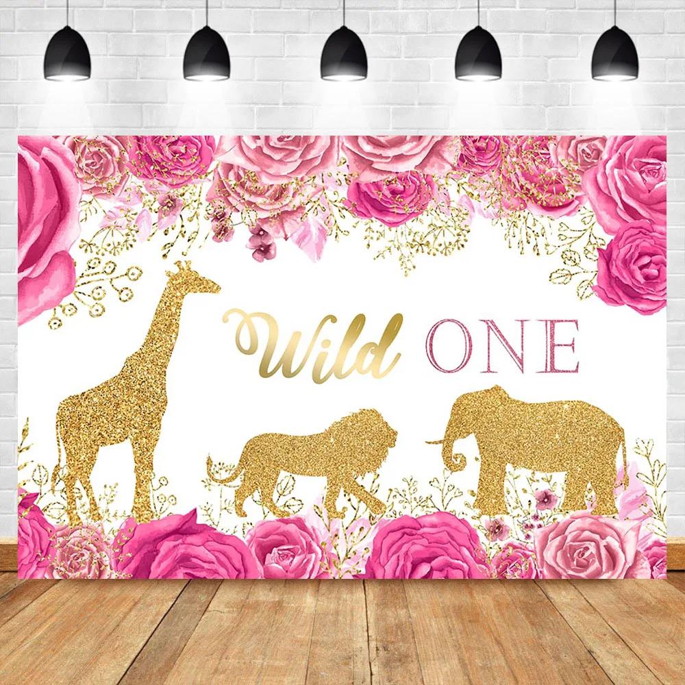 NeoBack Wild One Birthday Backdrop Pink Flower Golden Lion Background Animal Giraffe Banner Party Photography Background
NeoBack Wild One Birthday Backdrop Pink Flower Golden Lion Background Animal Giraffe Banner Party Photography Background
