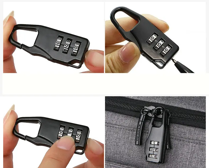 pictures of the padlock included on a duffle