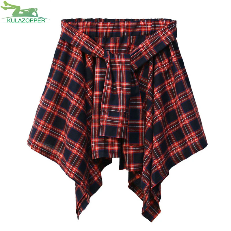 2018 Real Kulazopper Summer Womens Mini Plaid Skirt Preppy Style High Waist Asymmetric Loose Students Fresh Half Women ZS200
2018 Real Kulazopper Summer Womens Mini Plaid Skirt Preppy Style High Waist Asymmetric Loose Students Fresh Half Women ZS200
