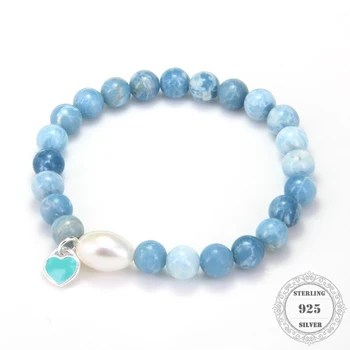 HEMISTON Pearl & Chalcedony Bead Bracelets with 925 Sterling Silver Heart Charm, 14CM-24CM, Women and Men Fine Jewelry TS 021
HEMISTON Pearl & Chalcedony Bead Bracelets with 925 Sterling Silver Heart Charm, 14CM-24CM, Women and Men Fine Jewelry TS 021