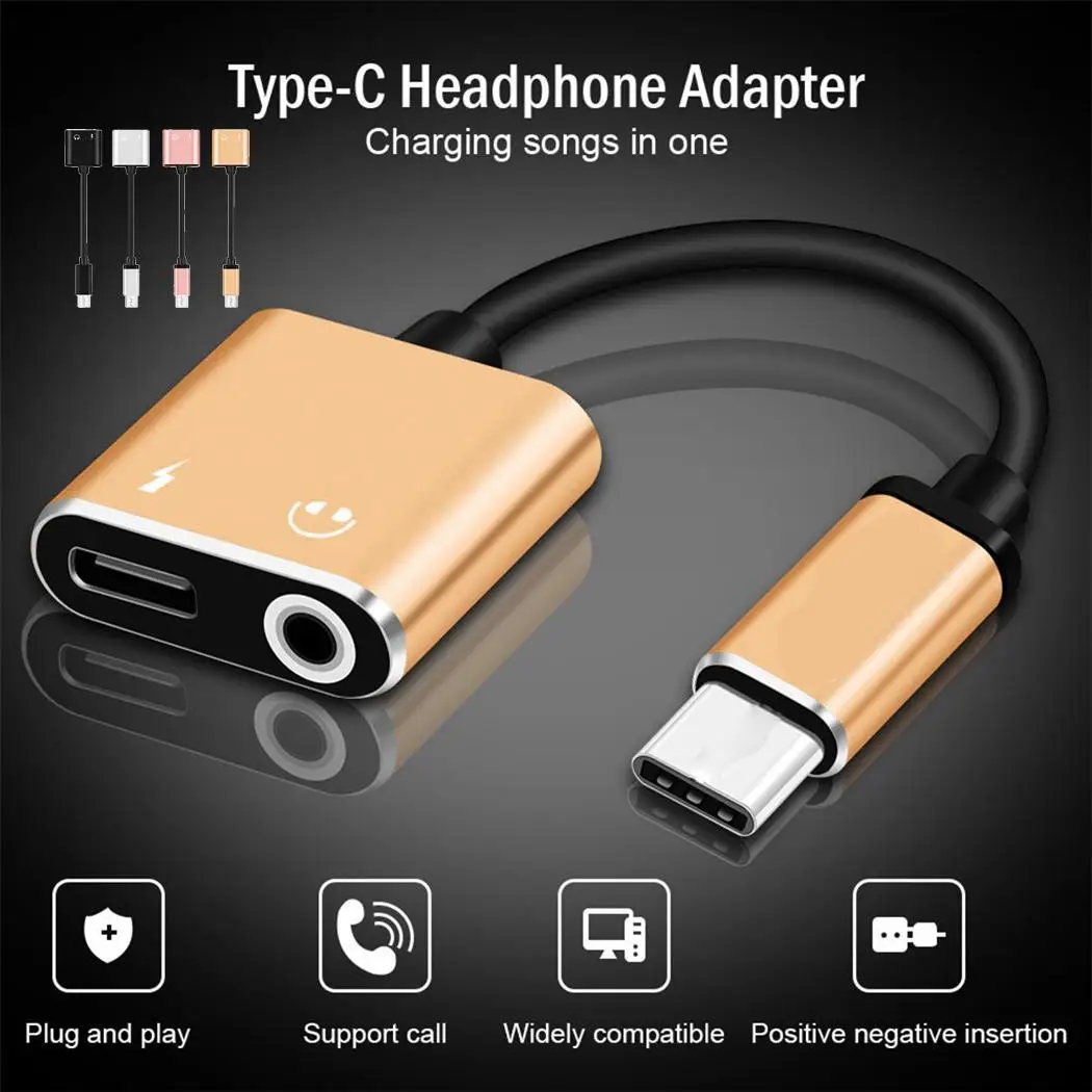 2 In 1 Type-C To 3.5mm Jack Earphone Charging Converter Type-c male, Type-c female, 3.5MM female Audio Adapter
2 In 1 Type-C To 3.5mm Jack Earphone Charging Converter Type-c male, Type-c female, 3.5MM female Audio Adapter