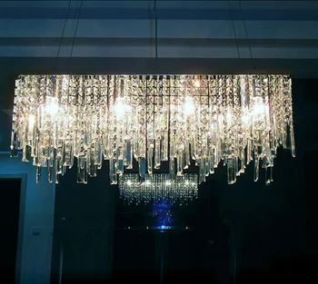 Modern Chinese simple fashion creative rectangular K9 crystal LED chandelier bar restaurant lighting Ceiling Lamp LED Fixture
Modern Chinese simple fashion creative rectangular K9 crystal LED chandelier bar restaurant lighting Ceiling Lamp LED Fixture