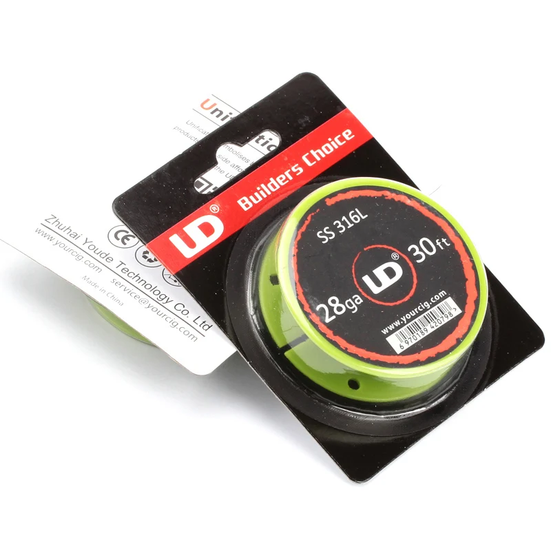 100% Original Youde UD Stainless Steel SS316L Wire with 32ga 30ga 28ga 26ga 24ga (10m/roll)
100% Original Youde UD Stainless Steel SS316L Wire with 32ga 30ga 28ga 26ga 24ga (10m/roll)
