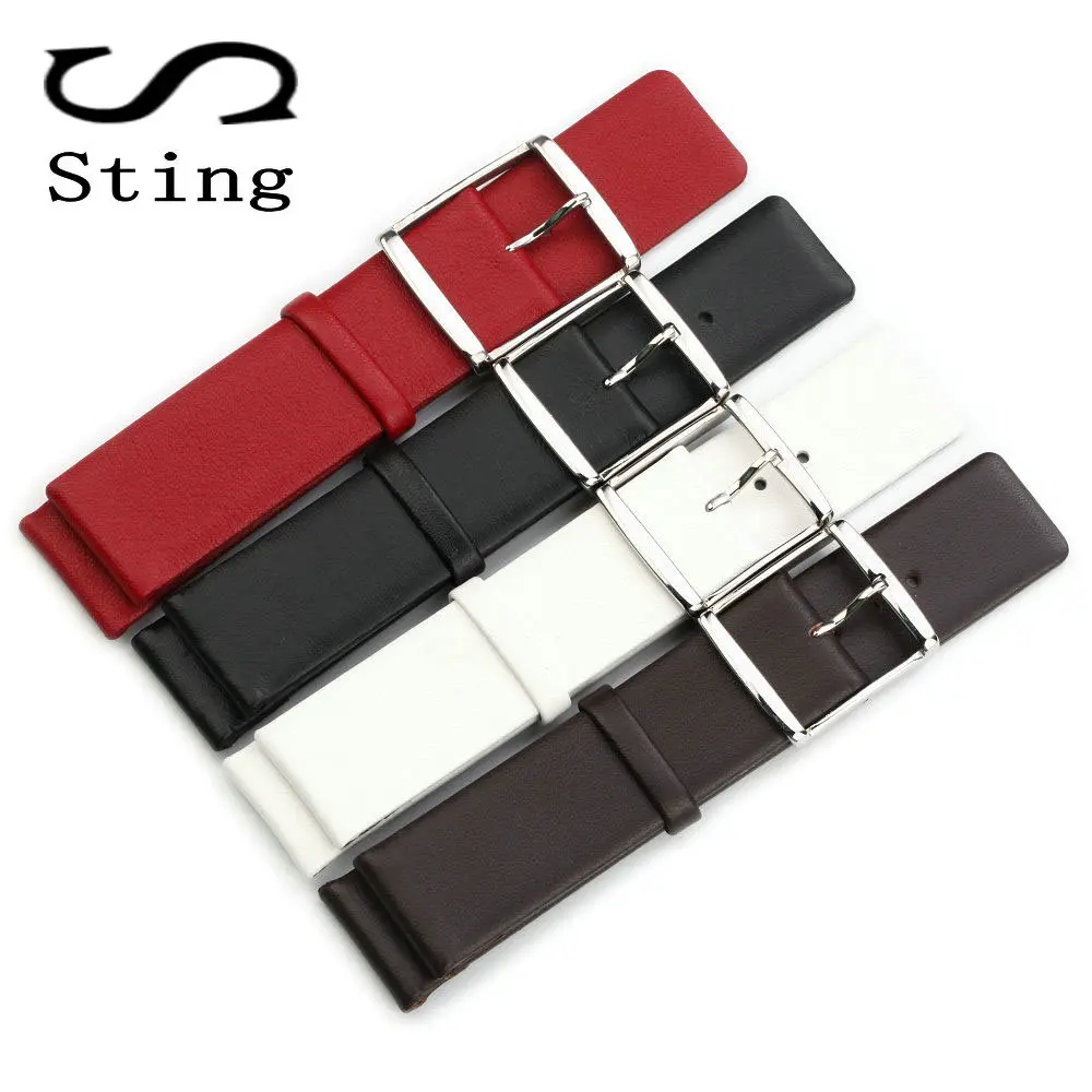 

Sting Strap 18 20 22 MM Smooth Genuine Soft Calf Leather Men Watch Band Strap Watches Accessories Handmade Women Belt Bracelet