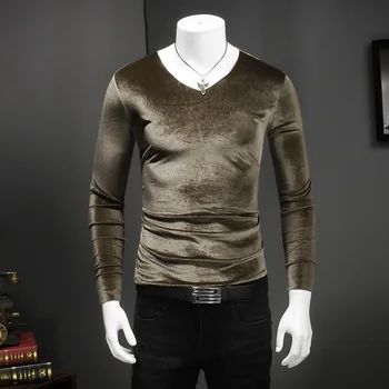 2020 Mens Velvet T shirts Winter Basic T Shirts Mens 5XL Clothing Silk T Shirts Mens Long Sleeves Camisa Slim Fit Social Club 
2020 Mens Velvet T shirts Winter Basic T Shirts Mens 5XL Clothing Silk T Shirts Mens Long Sleeves Camisa Slim Fit Social Club