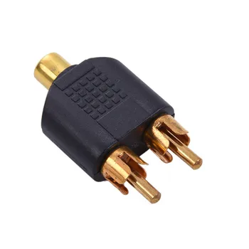 RCA Female to 2RCA Male Adapter AV Audio Plug RCA Female to Male RCA Y Splitter Audio Converter for Computer TV Audio MP3