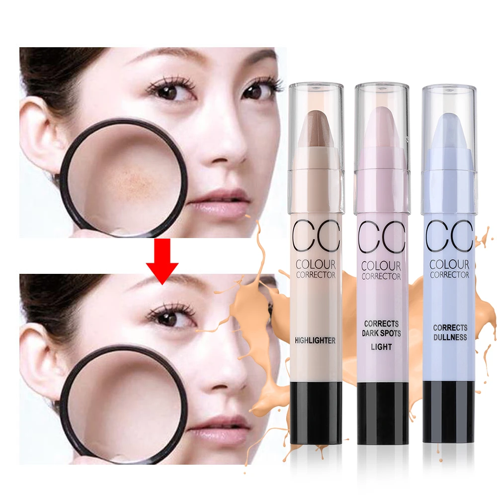 Face Foundation CC Concealer Stick Highlighter Pen Skin Color Correction Multi-functional Facial Makeup Pen Eye Circle/Redness
Face Foundation CC Concealer Stick Highlighter Pen Skin Color Correction Multi-functional Facial Makeup Pen Eye Circle/Redness