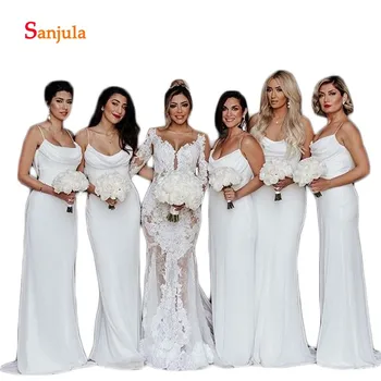White Chiffon Bridesmaid Dresses Sweetheart Spaghetti Straps Sheath Beach Maid of Honor Dresses Pleats dama de honor D484 
White Chiffon Bridesmaid Dresses Sweetheart Spaghetti Straps Sheath Beach Maid of Honor Dresses Pleats dama de honor D484