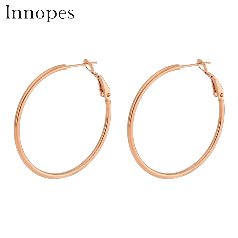 

Innopes Bohemian earring circle hoop earring exaggerated big earrings stainless steel elastic shrimp male buckle female earring