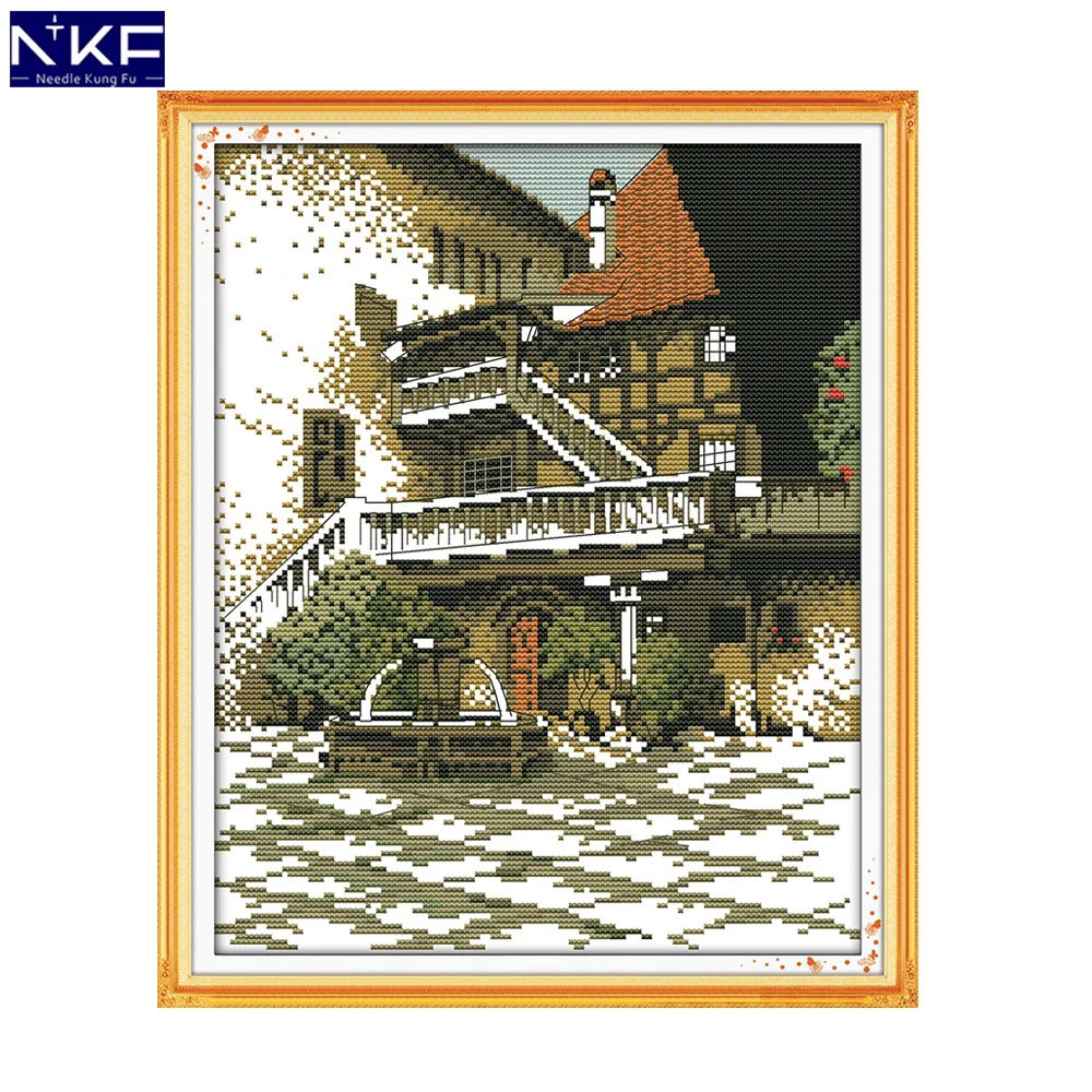 NKF Old Building Stamped Cross Stitch Pattern DIY Kits Needlework Embroidery Set Chinese Cross Stitch for Home Decor 
NKF Old Building Stamped Cross Stitch Pattern DIY Kits Needlework Embroidery Set Chinese Cross Stitch for Home Decor