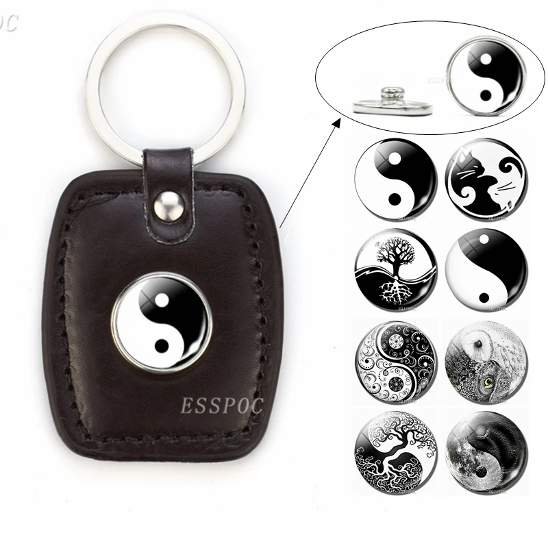 Men Women 2019 Fashion Buckle Leather Keychain Yin Yang Jewelry Tai Chi Glass Dome Snap Button Leather Key Chain Free Shipping
Men Women 2019 Fashion Buckle Leather Keychain Yin Yang Jewelry Tai Chi Glass Dome Snap Button Leather Key Chain Free Shipping