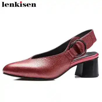 Lenkisen plus size pointed toe shallow hook&loop metal buckle decoration med heels party meeting office lady women sandals L7f1
Lenkisen plus size pointed toe shallow hook&loop metal buckle decoration med heels party meeting office lady women sandals L7f1