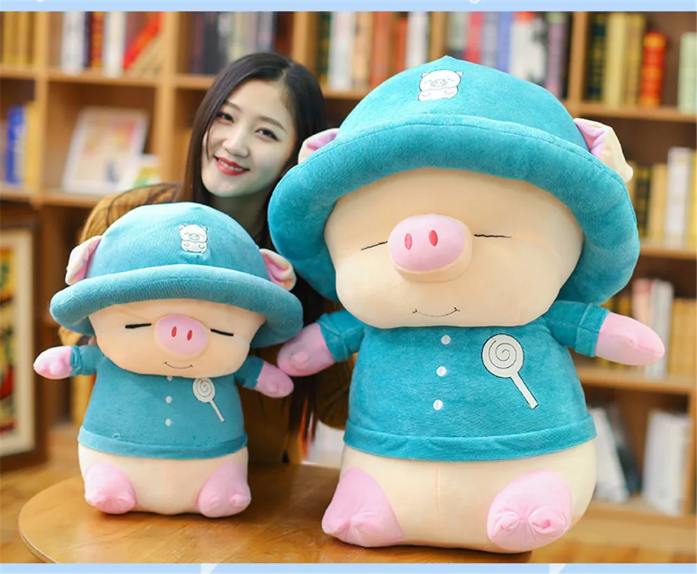 Fancytrader Soft Big Fat Pig Plush Toys Stuffed Huge Pink Blue Piggy Doll 70cm 28inch for Kids Gifts14