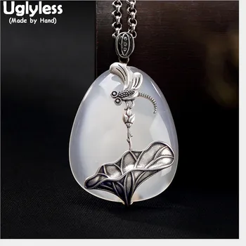 Uglyless Real 925 Sterling Silver Handmade Lotus Pendants for Women Thai Silver Dragonfly Necklaces NO Chains Chalcedony Jewelry
Uglyless Real 925 Sterling Silver Handmade Lotus Pendants for Women Thai Silver Dragonfly Necklaces NO Chains Chalcedony Jewelry