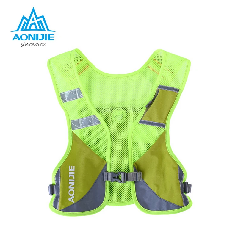Image AONIJIE Marathon Reflective Vest Bag Sport Running Cycling Bag for Women Men Safety Gear With 2Pcs 250ML Water Bottles
