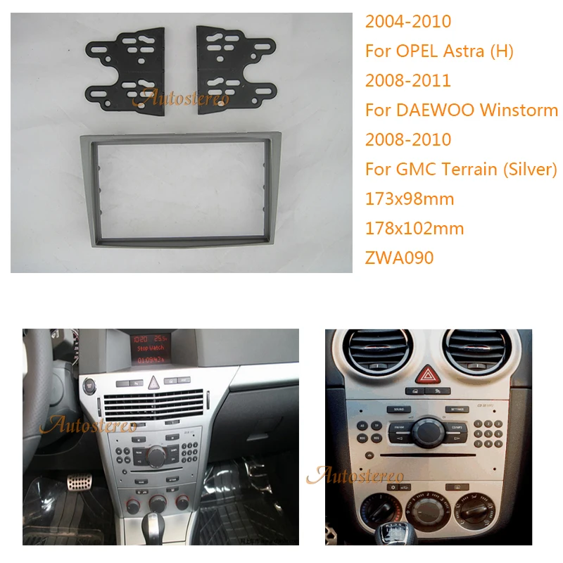 Car radio fascia for OPEL Astra (H),Antara,Corsa (D),Zafira (B),DAEWOO Winstorm,GMC Terrain(Silver) Stereo Fascia 11-090
Car radio fascia for OPEL Astra (H),Antara,Corsa (D),Zafira (B),DAEWOO Winstorm,GMC Terrain(Silver) Stereo Fascia 11-090