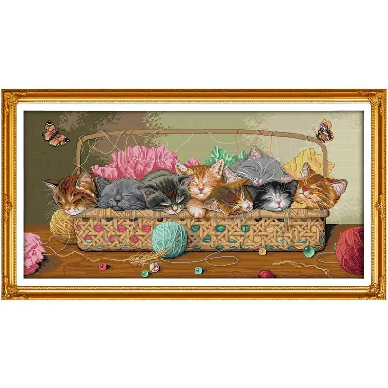 Newborn kittens in the basket Counted Cross Stitch 11CT 14CT Cross Stitch Set Wholesale Cross-stitch Kit Embroidery Needlework
Newborn kittens in the basket Counted Cross Stitch 11CT 14CT Cross Stitch Set Wholesale Cross-stitch Kit Embroidery Needlework