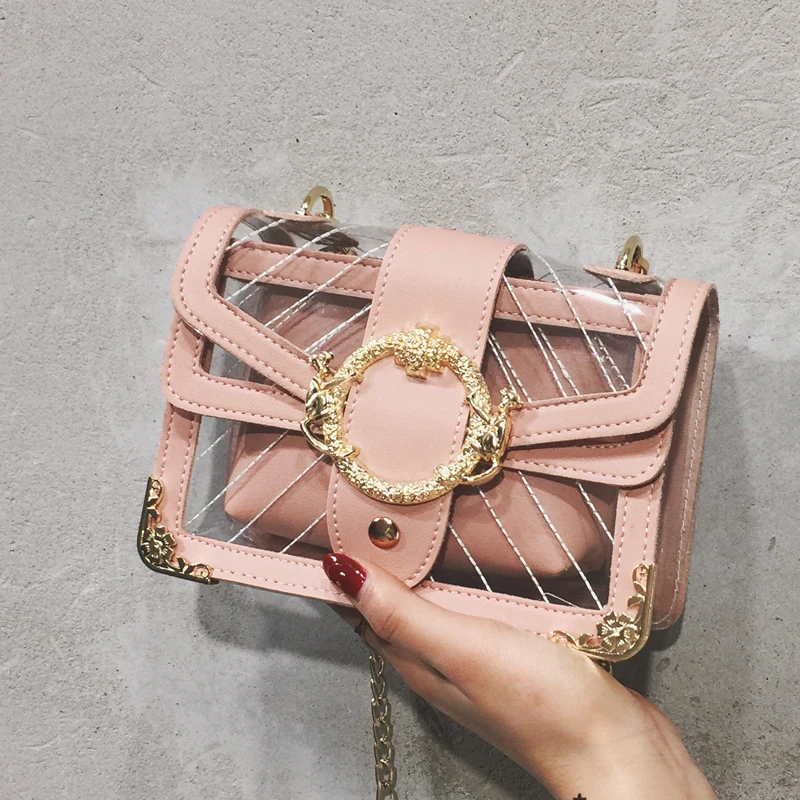 Transparent Jelly bag 2019 Summer New High Quality PVC Women's Designer Handbag Lock Chain Shoulder Messenger Bag Bolsos Mujer
Transparent Jelly bag 2019 Summer New High Quality PVC Women's Designer Handbag Lock Chain Shoulder Messenger Bag Bolsos Mujer