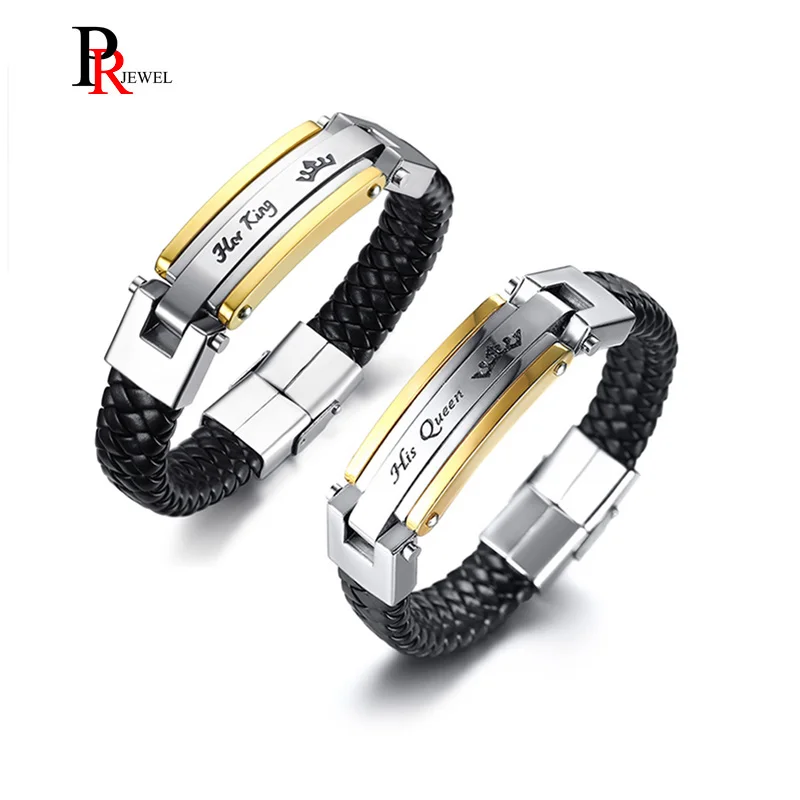 Her King His Queen Couple Bracelet for Women Men Black Genuine Leather Crown Charm Bracelet Bangle Promise Love Dating Jewelry
Her King His Queen Couple Bracelet for Women Men Black Genuine Leather Crown Charm Bracelet Bangle Promise Love Dating Jewelry