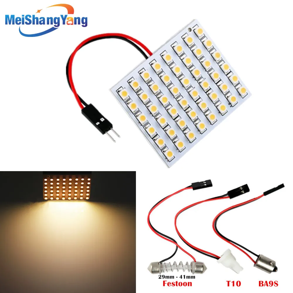 48 SMD Warm white Panel led car T10 BA9S Festoon Dome Interior Lamp lights for w5w c5w t4w led bulbs Car Light Source 12V
48 SMD Warm white Panel led car T10 BA9S Festoon Dome Interior Lamp lights for w5w c5w t4w led bulbs Car Light Source 12V