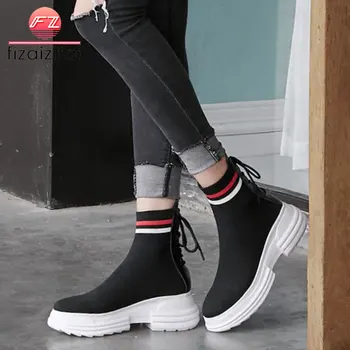 Coolcept Women Ankle Boots Real Leather Patchwork Knitting Stretch Winter Shoes Women Flats Boots Casual Footwear Size 34-39
Coolcept Women Ankle Boots Real Leather Patchwork Knitting Stretch Winter Shoes Women Flats Boots Casual Footwear Size 34-39