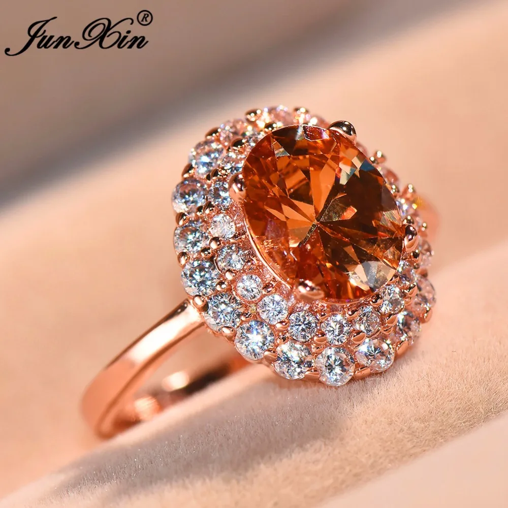 JUNXIN Cute Female Wedding Ring Luxury Big CZ Stone Ring Fashion Rose Gold Filled Jewelry Promise Engagement Rings For Women
JUNXIN Cute Female Wedding Ring Luxury Big CZ Stone Ring Fashion Rose Gold Filled Jewelry Promise Engagement Rings For Women