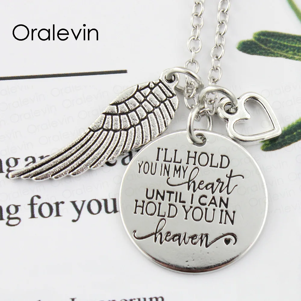 I'LL HOLD YOU IN MY HEART UNTIL I CAN HOLD YOU IN HEAVEN Hand Stamped Engraved Loss Memorial Necklace Jewelry 10Pcs/Lot, #LN2190
I'LL HOLD YOU IN MY HEART UNTIL I CAN HOLD YOU IN HEAVEN Hand Stamped Engraved Loss Memorial Necklace Jewelry 10Pcs/Lot, #LN2190