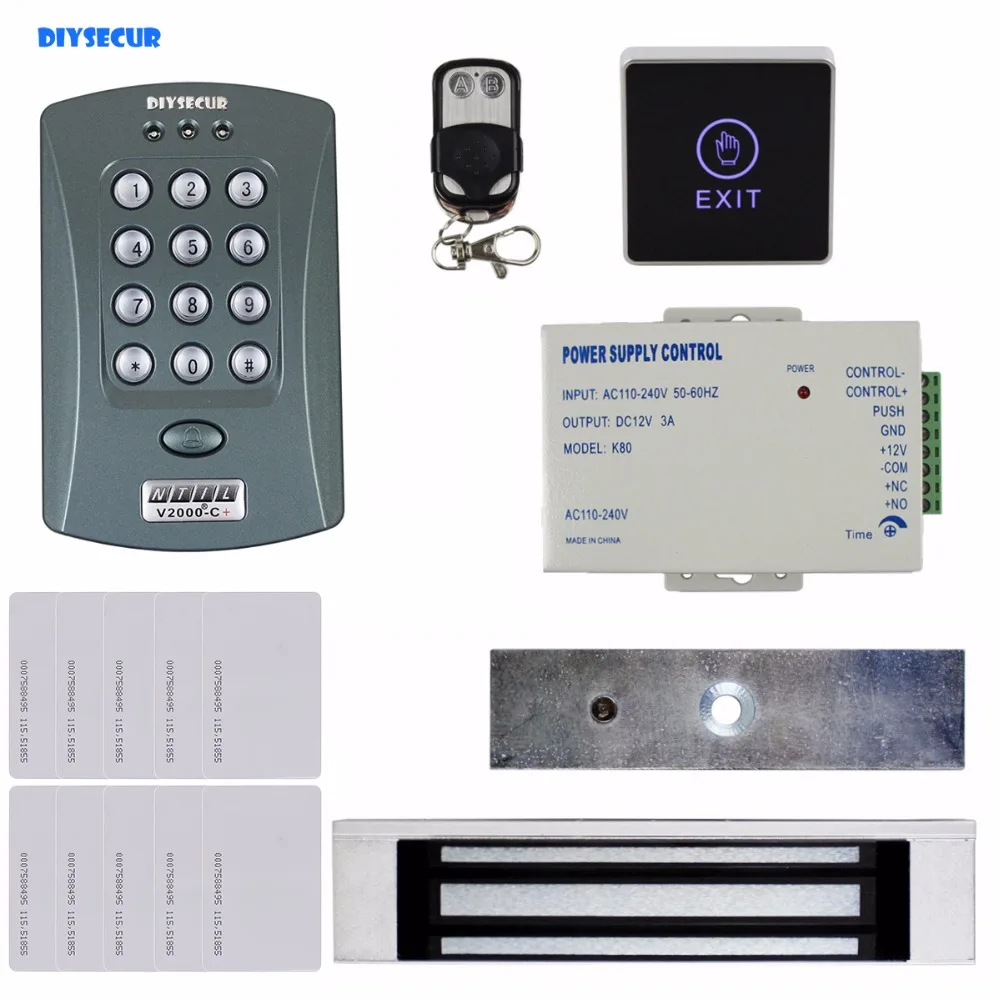 DIYSECUR 180kg Magnetic Lock 125KHz RFID Password Keypad Access Control System Security Kit + Remote Control V2000-C
DIYSECUR 180kg Magnetic Lock 125KHz RFID Password Keypad Access Control System Security Kit + Remote Control V2000-C