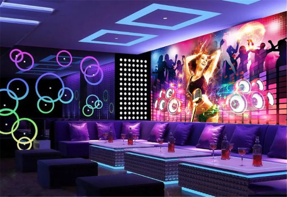Оптовая продажа 3D-обои Bar KTV сексуальный певец наслаждайтесь пением