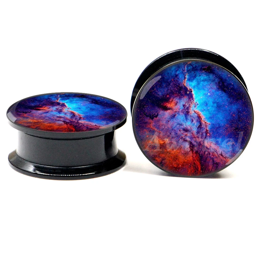 PAIR of Blue Nebula Space Dusty Ear Gauge Plugs Acrylic Screw Fit Flesh Tunnel Eyelet Body Piercing Jewelry 2 Pieces ASP0217
PAIR of Blue Nebula Space Dusty Ear Gauge Plugs Acrylic Screw Fit Flesh Tunnel Eyelet Body Piercing Jewelry 2 Pieces ASP0217