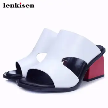 Lenkisen plus size pop fashion mules peep toe shallow slingback media strange heels sandals nightclub women leather shoes L23
Lenkisen plus size pop fashion mules peep toe shallow slingback media strange heels sandals nightclub women leather shoes L23