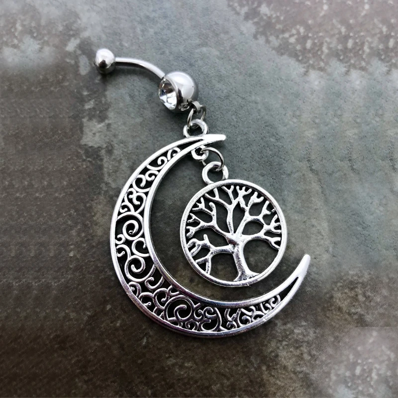 1PC 14g Half Moon and Tree of Life Wishing Tree Navel Piercing Stainless Steel Dangle Belly Button Navel Rings Body Jewelry
1PC 14g Half Moon and Tree of Life Wishing Tree Navel Piercing Stainless Steel Dangle Belly Button Navel Rings Body Jewelry