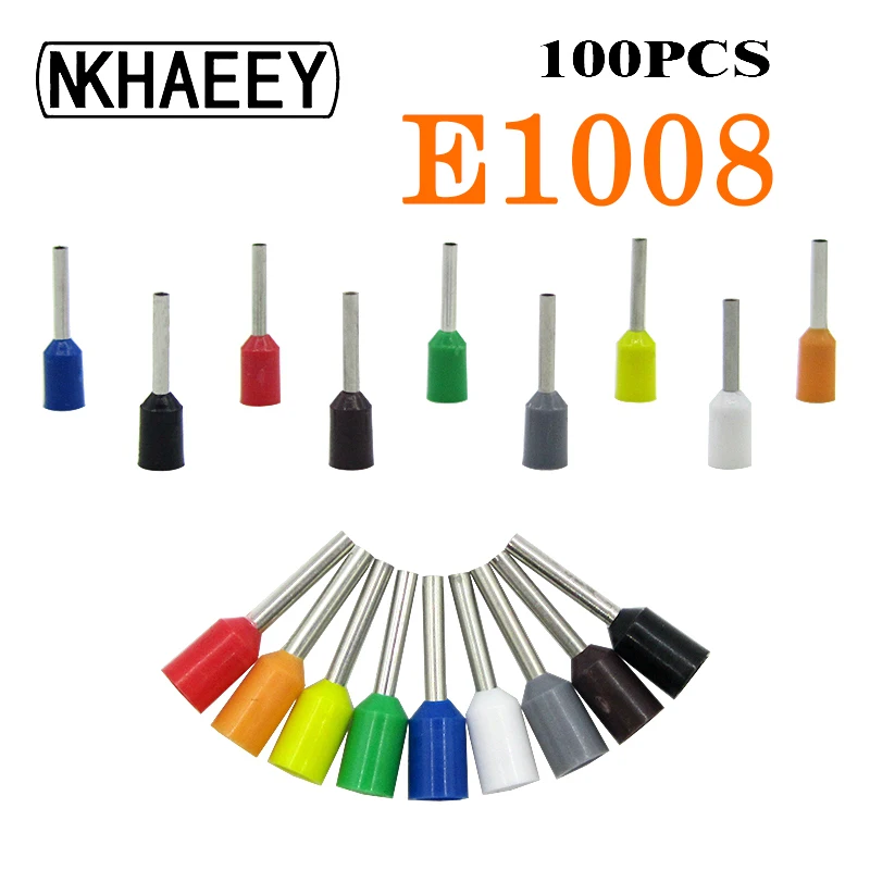 Free Shipping 100pcs/Pack E1008 Insulated Ferrules Terminal Block Cord End Wire Connector Electrical Crimp Terminator
Free Shipping 100pcs/Pack E1008 Insulated Ferrules Terminal Block Cord End Wire Connector Electrical Crimp Terminator