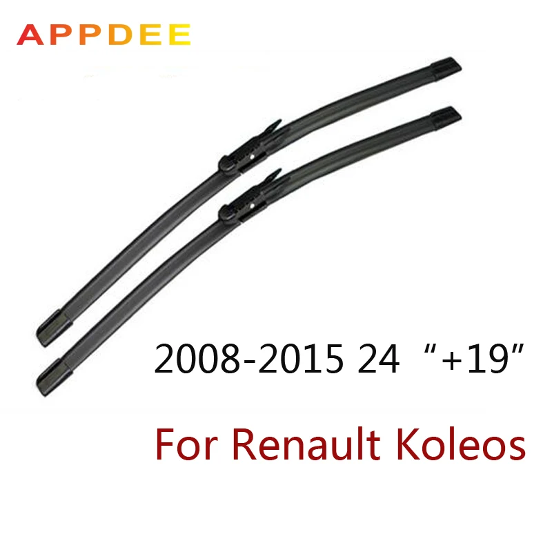 appdee Wiper blades for Renault Koleos (From 2008 onwards) 24"+19" fit pinch tab type wiper arms only | Автомобили и