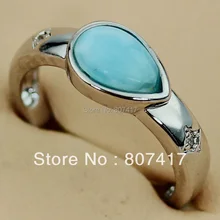 Fashion RINGS Wholesale Larimar jewelry Silver Plated R3538 sz#6 7 8 9 Favourite Best Sellers New Arrivals Explosion models Rock