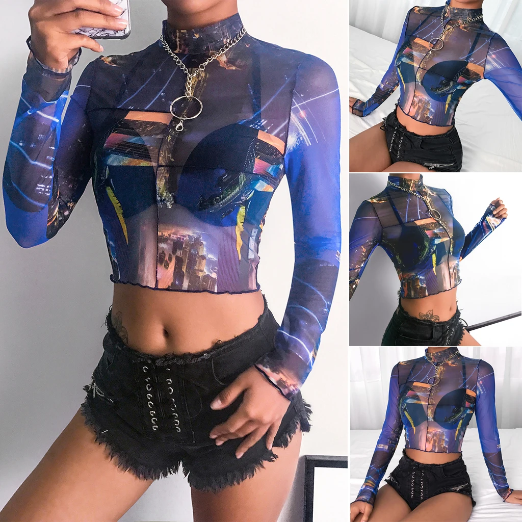 Trendy Women Sheer Mesh Fish Net Tshirt Casual Long Sleeve Turtle Neck See-through Top T-Shirt Summer Women Top
Trendy Women Sheer Mesh Fish Net Tshirt Casual Long Sleeve Turtle Neck See-through Top T-Shirt Summer Women Top