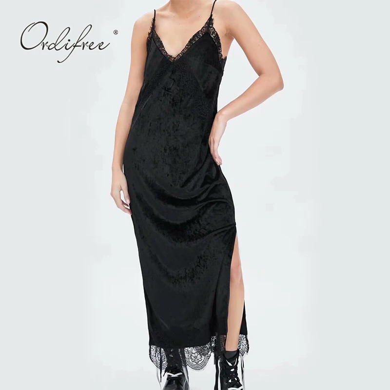 Ordifree 2019 Summer Women Long Slip Dress Vintage Split Black Lace Crochet Sexy Maxi Velvet Dress
Ordifree 2019 Summer Women Long Slip Dress Vintage Split Black Lace Crochet Sexy Maxi Velvet Dress