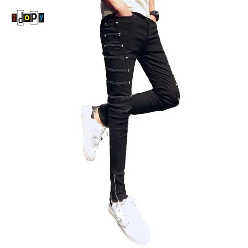 Idopy Fashion Slim Fit Pants Punk Style Black Patchwork Stretchy Zippers Dance Night Club Gothic Button Jeans Trouser For Men
Idopy Fashion Slim Fit Pants Punk Style Black Patchwork Stretchy Zippers Dance Night Club Gothic Button Jeans Trouser For Men