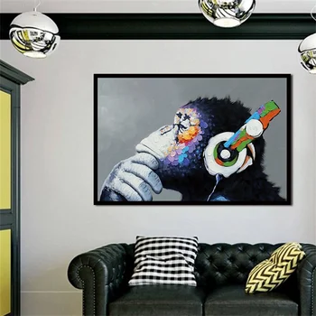 Abstract Canvas Prints Wall Art Animal Oil Painting Headphone Music Monkey Wall Pictures Print for Living Room Posters Decor Art
Abstract Canvas Prints Wall Art Animal Oil Painting Headphone Music Monkey Wall Pictures Print for Living Room Posters Decor Art