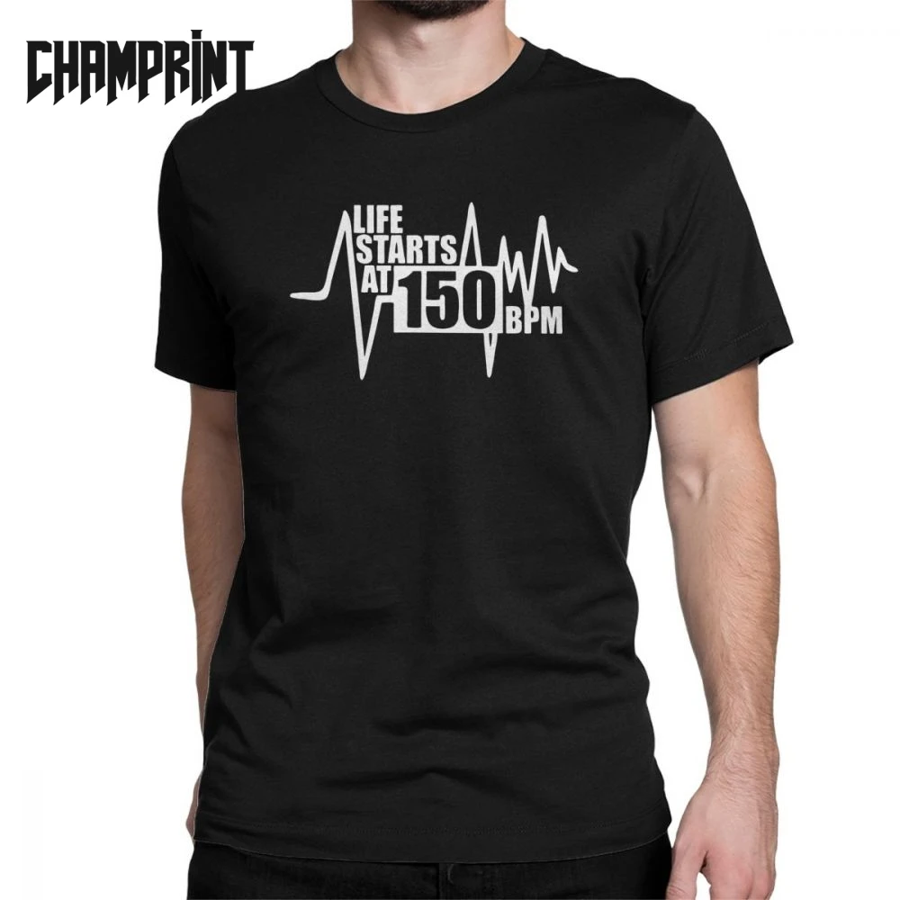 Life Starts At 150 BPM Hardstyle T-Shirts Men 100% Cotton T Shirts Hardcore Dance DJ Techno Club Party EDM Short Sleeve Tees
Life Starts At 150 BPM Hardstyle T-Shirts Men 100% Cotton T Shirts Hardcore Dance DJ Techno Club Party EDM Short Sleeve Tees