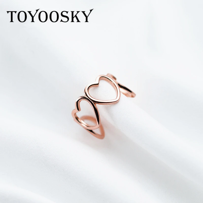 Rose Gold Open Ring Heart to Heart Hollow Out Style DIY Wedding Rings For Women 925 Sterling Silver Contracted Jewelry Wholesale
Rose Gold Open Ring Heart to Heart Hollow Out Style DIY Wedding Rings For Women 925 Sterling Silver Contracted Jewelry Wholesale