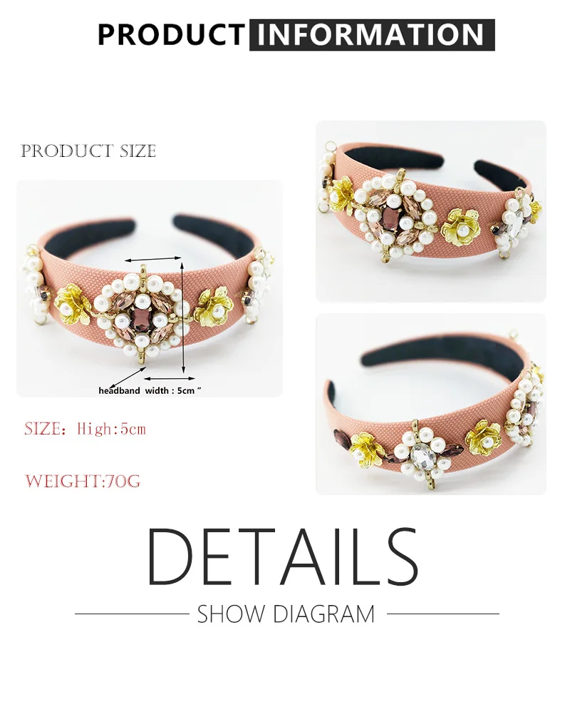 austria crystal headbands luxury flowers beaded hai