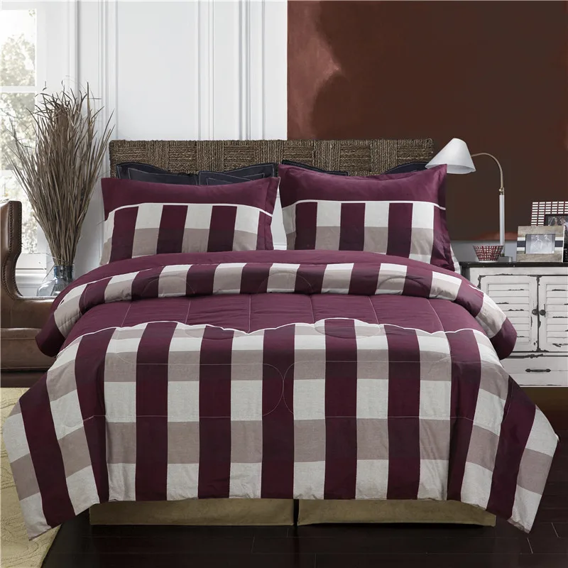Brief Style Plaid Print Luxury Quilt Sets High-quality Polyester Fabric Comforter 3 Colors Available Blanket Duvet
Brief Style Plaid Print Luxury Quilt Sets High-quality Polyester Fabric Comforter 3 Colors Available Blanket Duvet