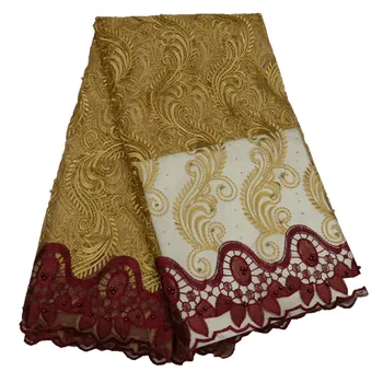 Best Selling Gold / Wine French Embroidered Design African Net Lace Beaded Fabric For Nigeria Bridal X495-1
Best Selling Gold / Wine French Embroidered Design African Net Lace Beaded Fabric For Nigeria Bridal X495-1