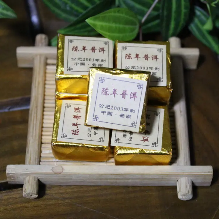 China 2003 year Old Ecology Organic Ripe puerh tea Brick 5-9g/piece More than 15 years Old pu er tea puer tea Cooked pu erh tea
China 2003 year Old Ecology Organic Ripe puerh tea Brick 5-9g/piece More than 15 years Old pu er tea puer tea Cooked pu erh tea