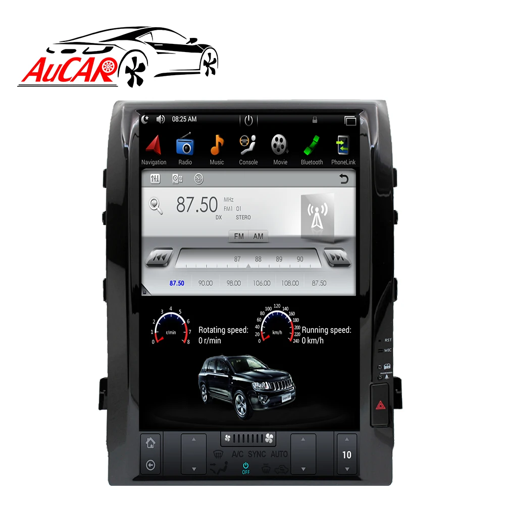 Автомагнитола Aucar 16 дюймов Android 9 0 Tesla для Toyota Land Cruiser 200 LC 2008 2015 Типоразмер 1 DIN