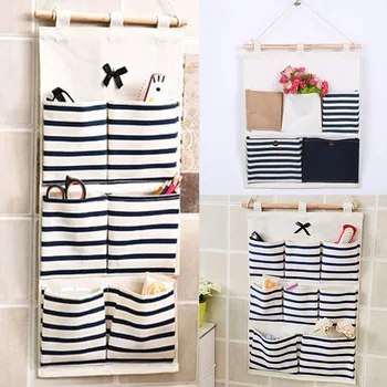 5/6/8 Girds Multilayer Storage Bag Linen Fabric Striped Small Items Organizer Wall Hanging For Room Door Closet E2S
5/6/8 Girds Multilayer Storage Bag Linen Fabric Striped Small Items Organizer Wall Hanging For Room Door Closet E2S